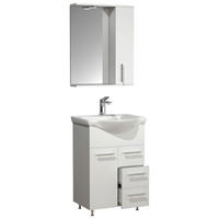 BADEZIMMER 3-teilig  in 55 cm  - Silberfarben/Weiß, MODERN, Glas/Keramik (55cm) - MID.YOU