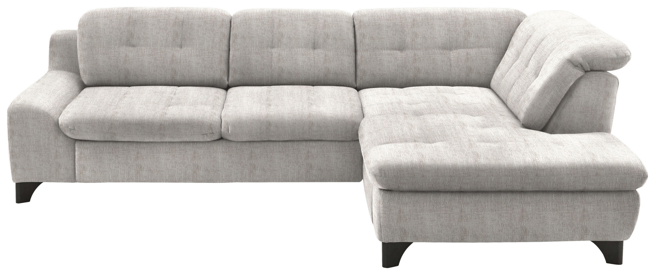 HÖRNSOFFA i chenille ecru  - svart/ecru, Klassisk, metall/textil (281/200cm) - MID.YOU