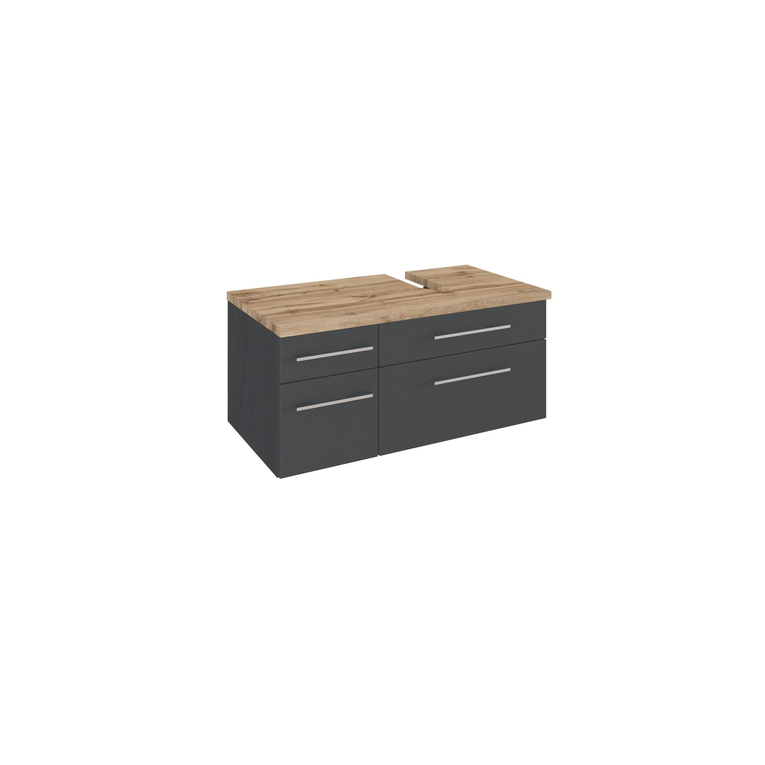 WASCHTISCHUNTERSCHRANK  - Alufarben/Grau, KONVENTIONELL, Holzwerkstoff/Metall (90/41/47cm) - Xora