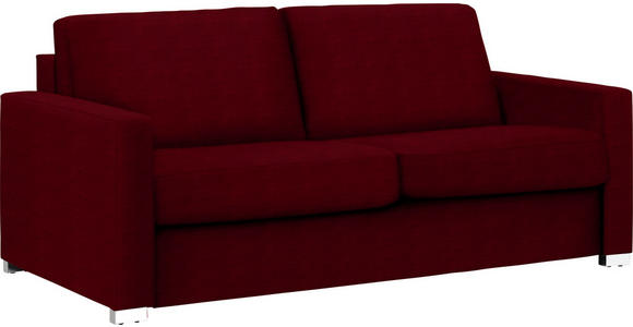 SCHLAFSOFA Flachgewebe Dunkelrot - Chromfarben/Dunkelrot, KONVENTIONELL, Textil/Metall (188/86/97cm) - Novel