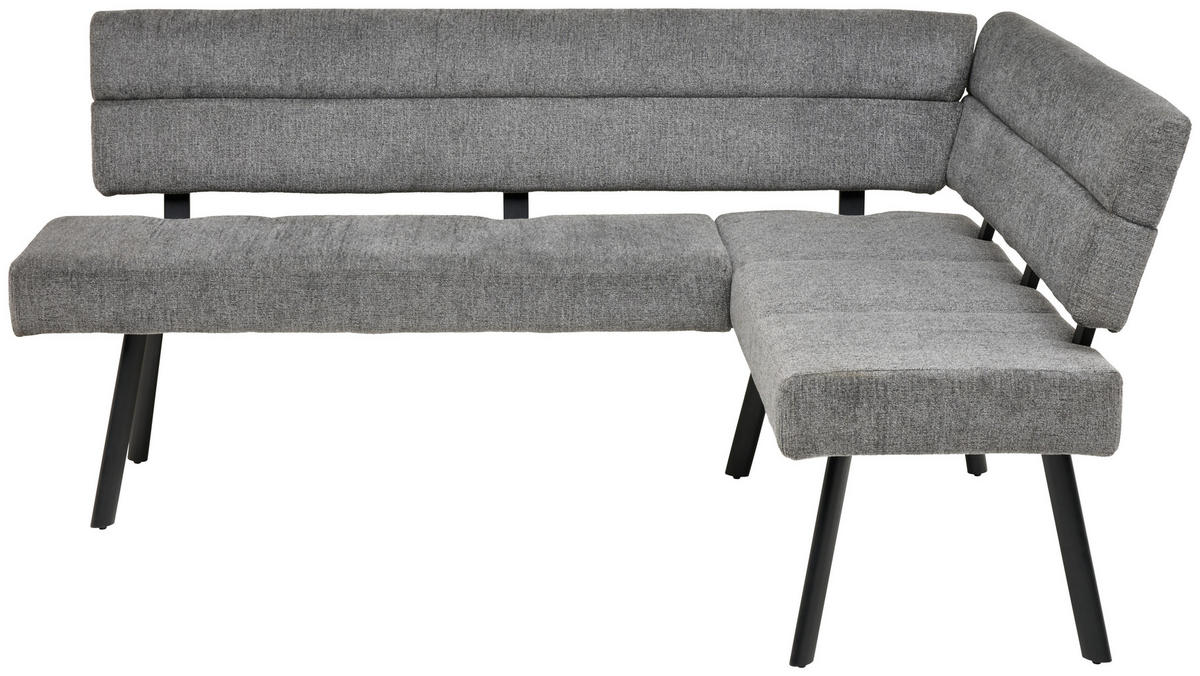 ECKBANK 190/150 cm Webstoff Anthrazit   - Anthrazit/Schwarz, KONVENTIONELL, Textil/Metall (190/150cm) - MID.YOU