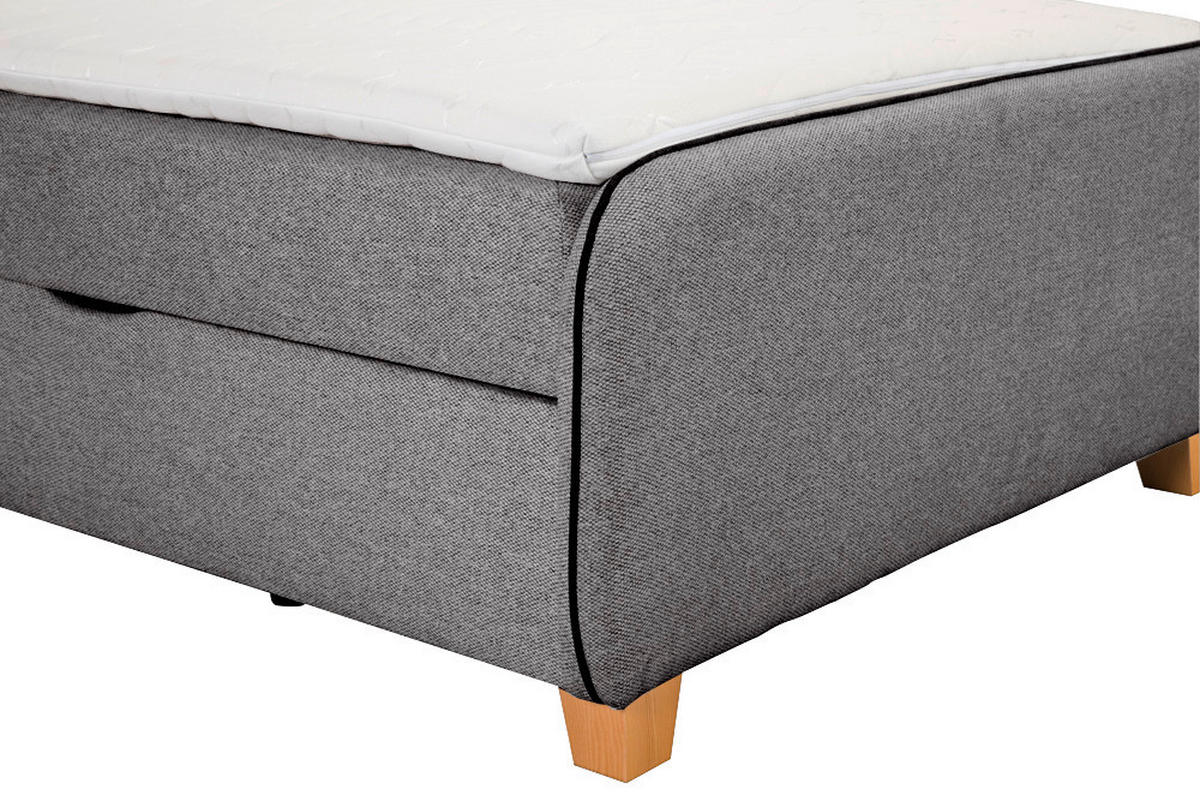 BOXBETT 120/200 cm  in Hellgrau  - Eichefarben/Hellgrau, Design, Holz/Holzwerkstoff (120/200cm) - Moderano