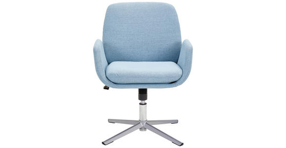 ARMLEHNSTUHL in Eisen Webstoff - Blau, KONVENTIONELL, Textil/Metall (60/77-84/66cm) - Novel