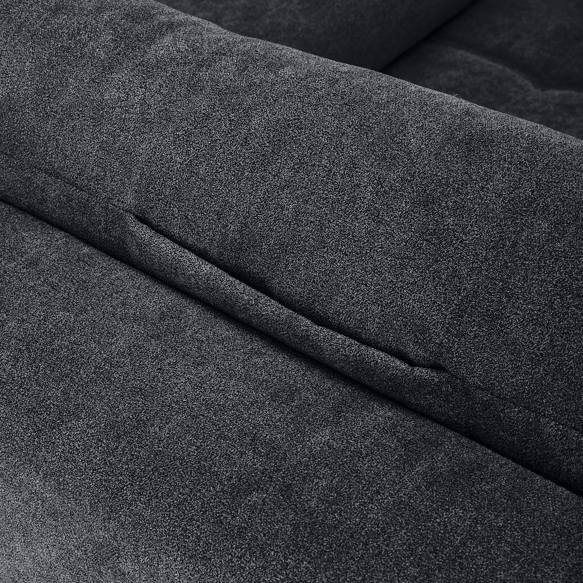 WOHNLANDSCHAFT Schwarz Velours  - Chromfarben/Schwarz, KONVENTIONELL, Kunststoff/Textil (198/363/170cm) - Hom`in