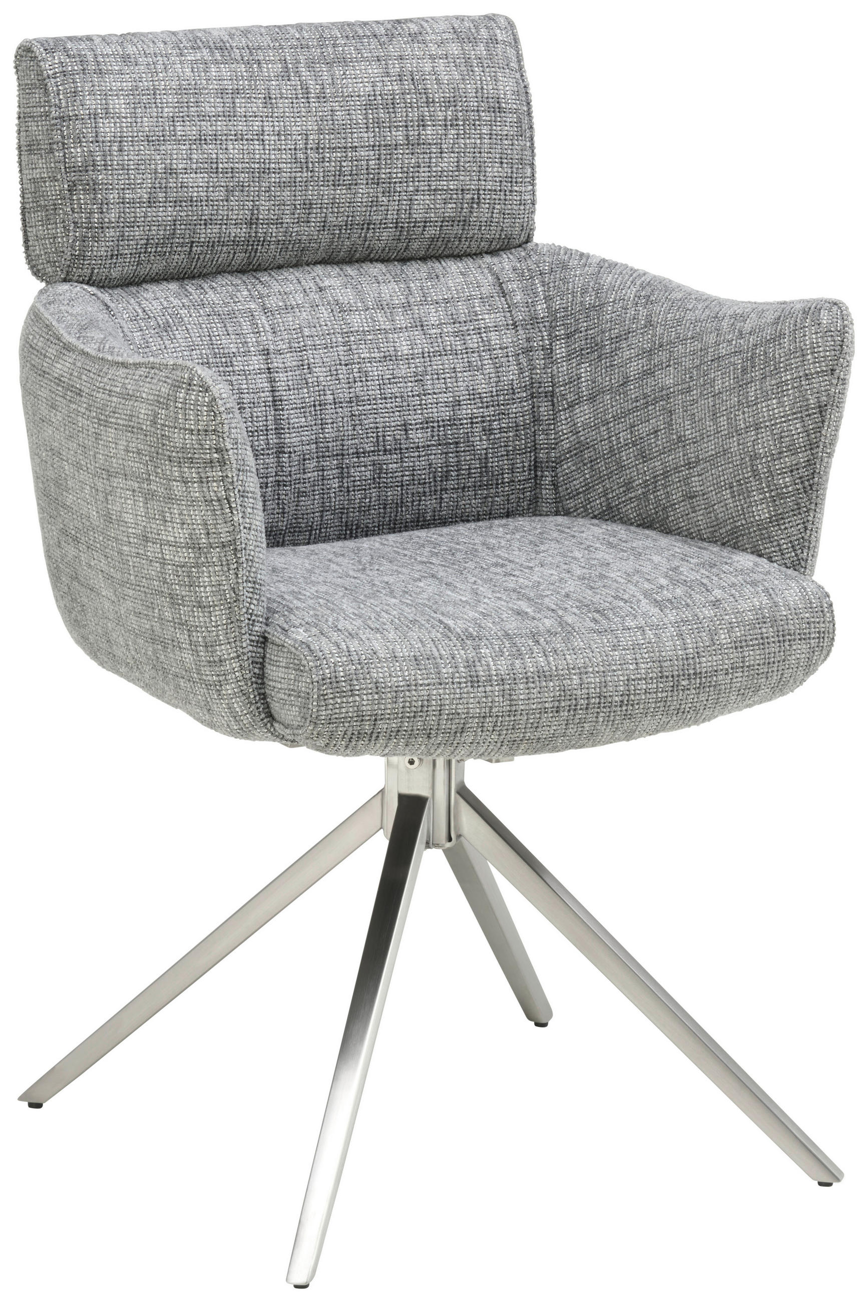 ARMLEHNSTUHL  in Edelstahl Mikrofaser  - Edelstahlfarben/Grau, KONVENTIONELL, Textil/Metall (61/89/63cm) - Livetastic