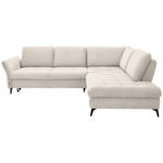 ECKSOFA in Bouclé Creme  - Creme/Schwarz, Natur, Textil/Metall (288/233cm) - Valnatura