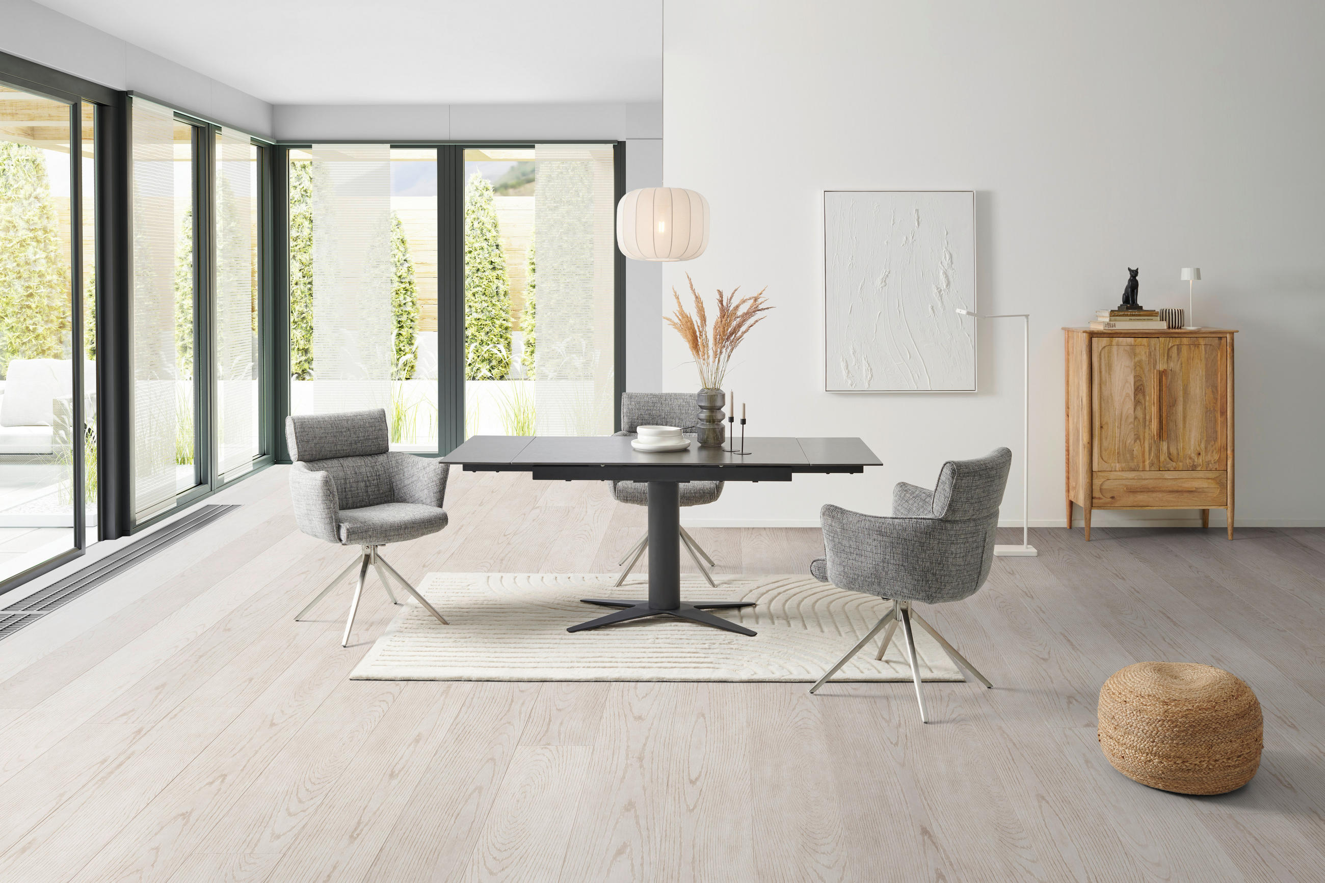 ARMLEHNSTUHL  in Edelstahl Mikrofaser  - Edelstahlfarben/Grau, KONVENTIONELL, Textil/Metall (61/89/63cm) - Livetastic