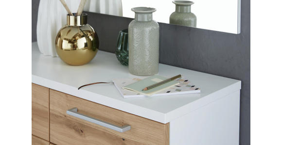 SCHUHSCHRANK 84/108/37 cm - Chromfarben/Eichefarben, Design, Holz/Holzwerkstoff (84/108/37cm) - Dieter Knoll