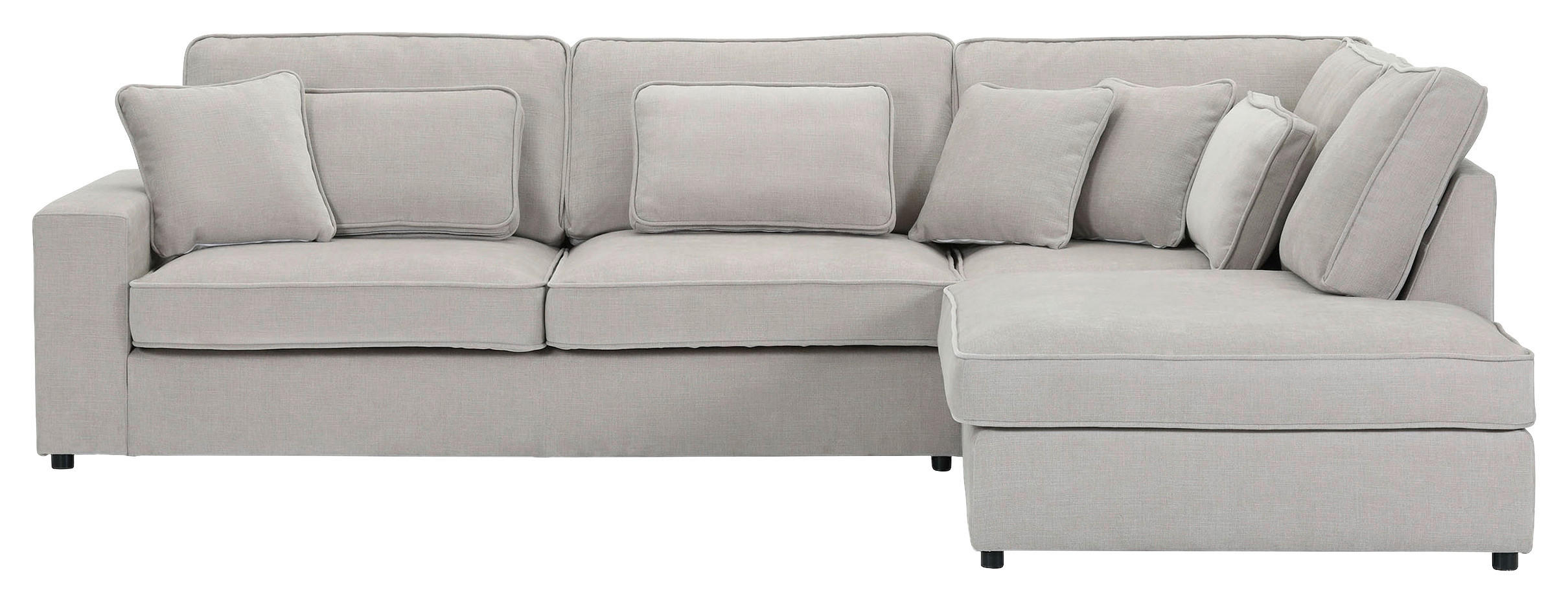 ECKSOFA Flachgewebe Grau  - Schwarz/Grau, Modern, Kunststoff/Textil (307/228cm) - Carryhome