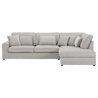 ECKSOFA Grau Flachgewebe Zierkissen, Rückenkissen, Rücken echt  - Schwarz/Grau, MODERN, Kunststoff/Textil (307/228cm) - Carryhome