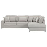 ECKSOFA Grau Flachgewebe Zierkissen, Rückenkissen, Rücken echt  - Schwarz/Grau, MODERN, Kunststoff/Textil (307/228cm) - Carryhome