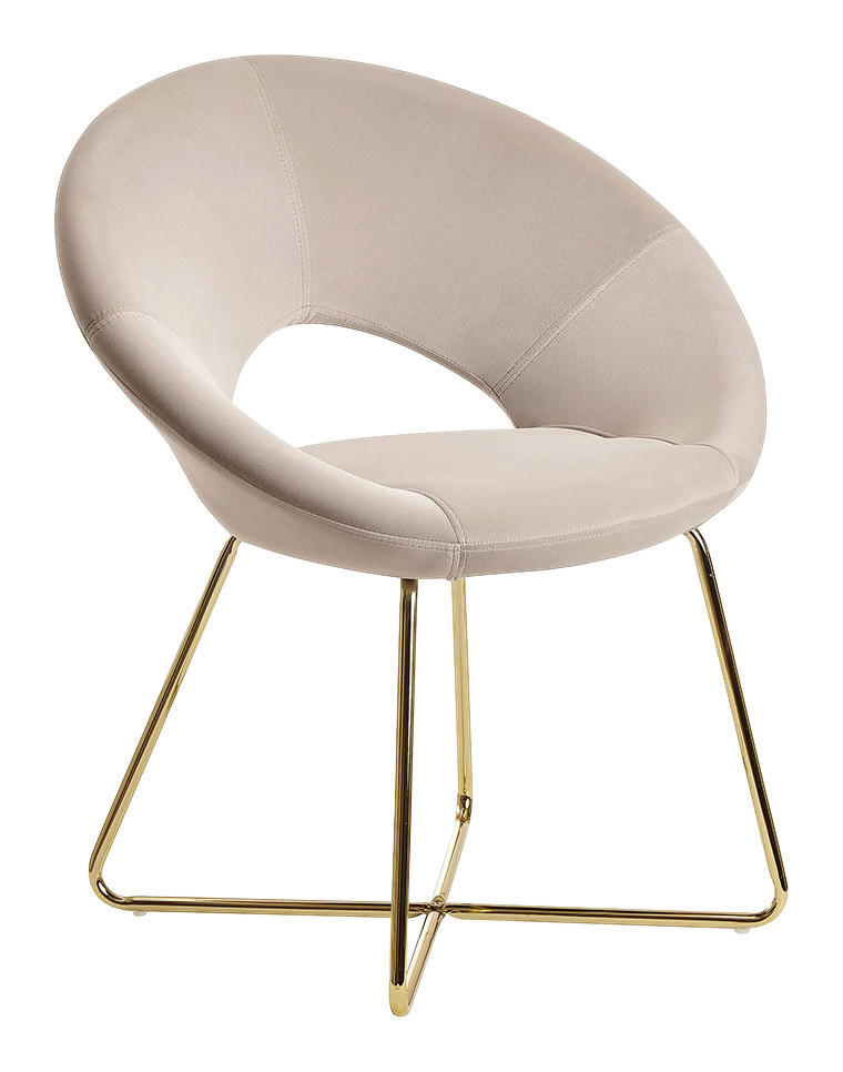 MID.YOU ŽIDLE S PODRUČKAMI, samet, béžová