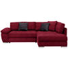 ECKSOFA in Webstoff Rot  276/212 cm  - Chromfarben/Dunkelgrau, Design, Kunststoff/Textil (276/212cm) - Carryhome