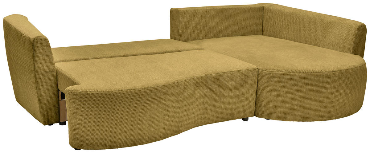 ECKSOFA Senfgelb Chenille  - Senfgelb/Schwarz, MODERN, Kunststoff/Textil (287/179cm) - Carryhome