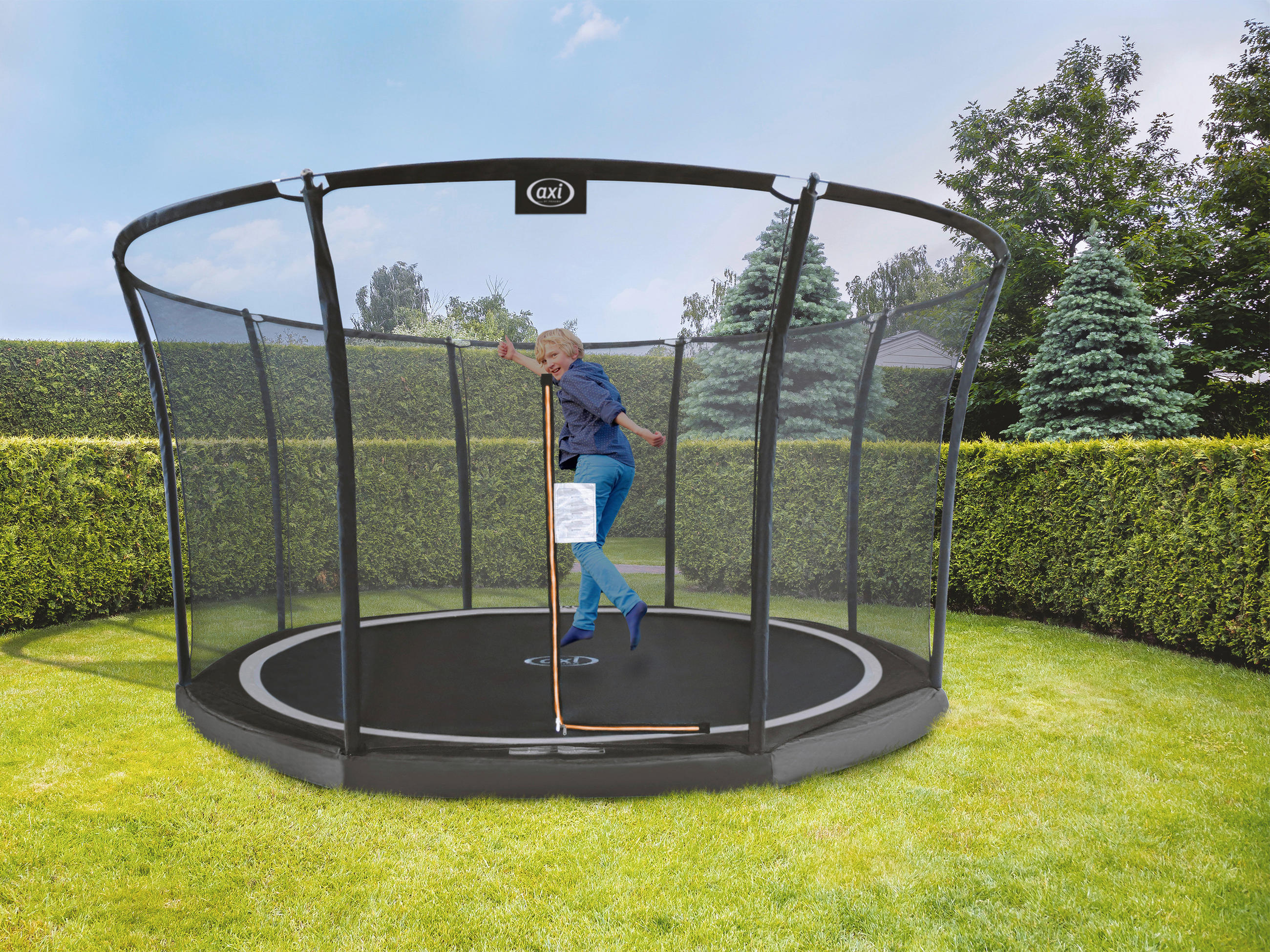 TRAMPOLIN  - Schwarz, KONVENTIONELL, Kunststoff/Metall (405/193/405cm) - Ambia Garden
