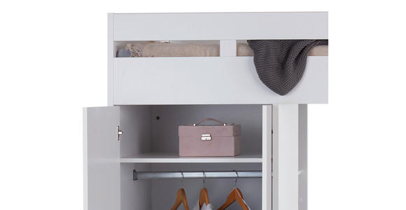 ETAGENBETT 90/200 cm Weiß  - Weiß, KONVENTIONELL, Holzwerkstoff (90/200cm) - Carryhome