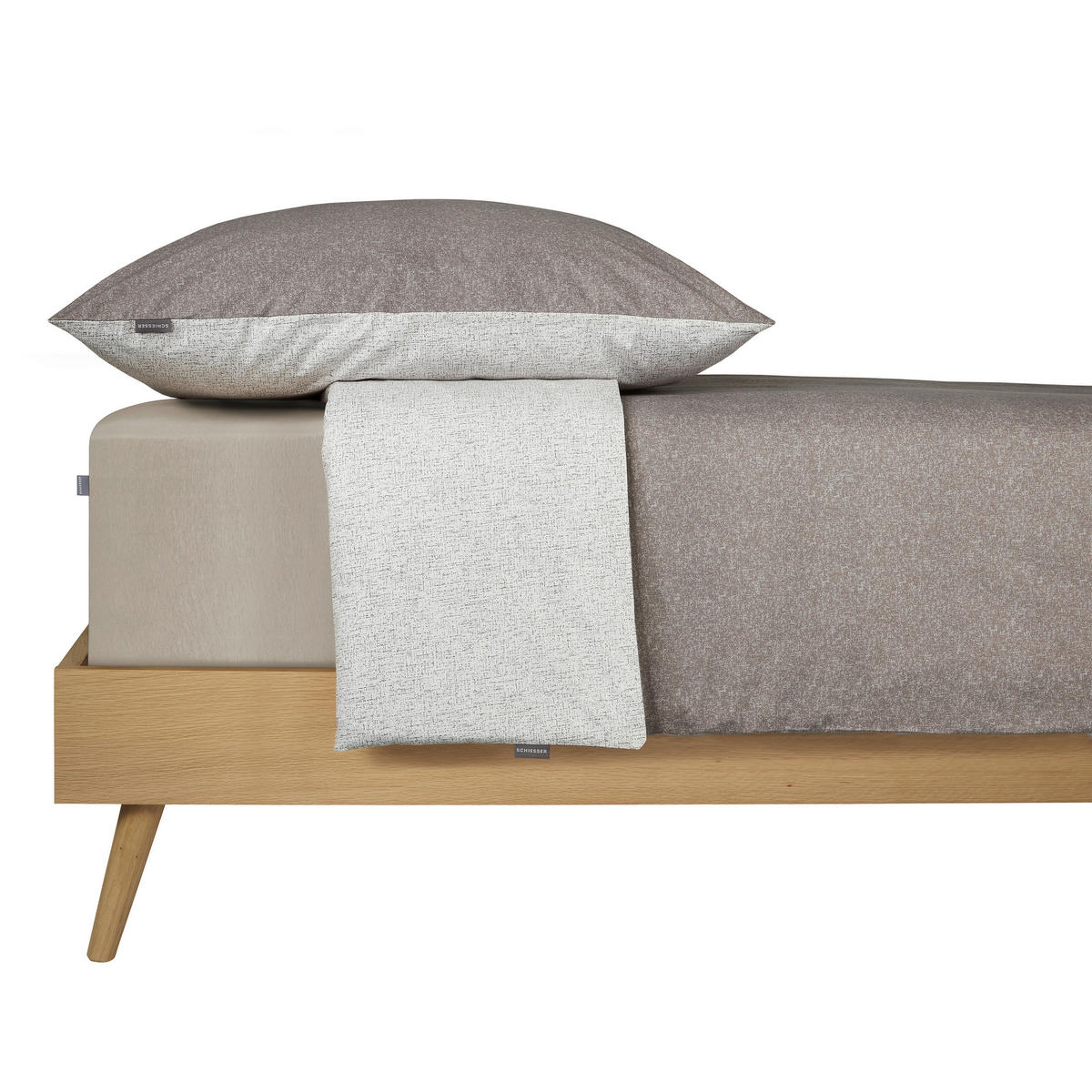 BETTWÄSCHE 2-teilig VINNIE Renforcé 135/200 cm  - Grau, Basics, Textil (135/200cm)