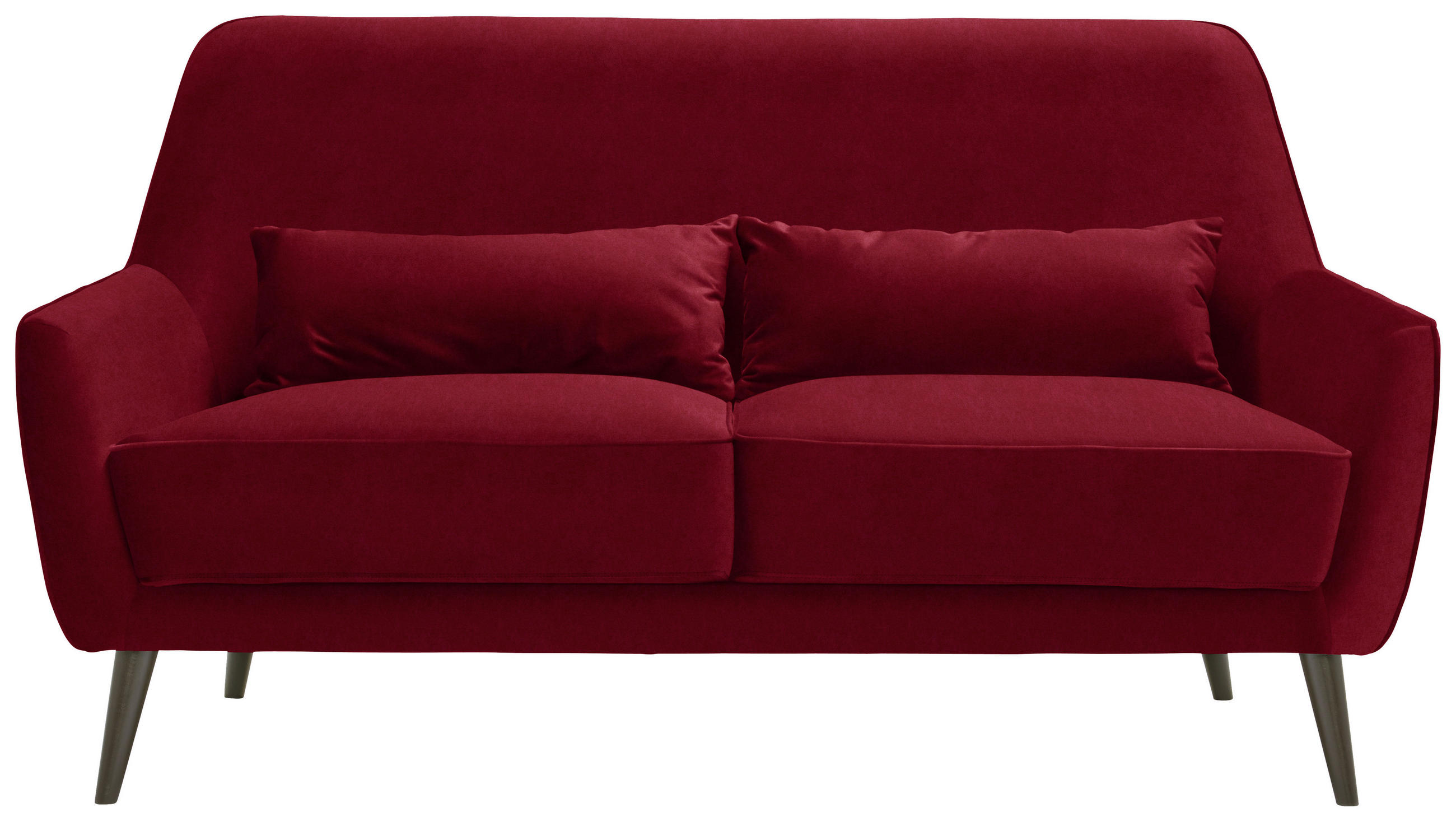 3-SITZER-SOFA  in Mikrofaser Rot  - Rot/Schwarz, Trend, Holz/Textil (160/86/80cm) - Carryhome