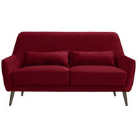 3-SITZER-SOFA  in Mikrofaser Rot  - Rot/Schwarz, Trend, Holz/Textil (160/86/80cm) - Carryhome