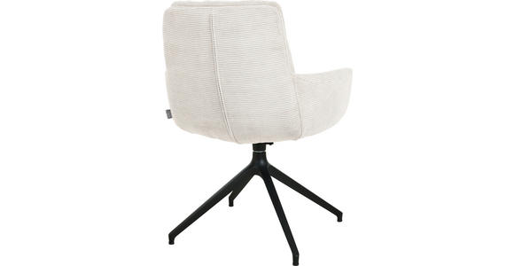 ARMLEHNSTUHL  Stoffauswahl, Typenauswahl, Sitzfläche 360° drehbar, Gestellauswahl Cord  - Schwarz/Weiß, Design, Textil/Metall (63/90/69cm) - Johann Jakob