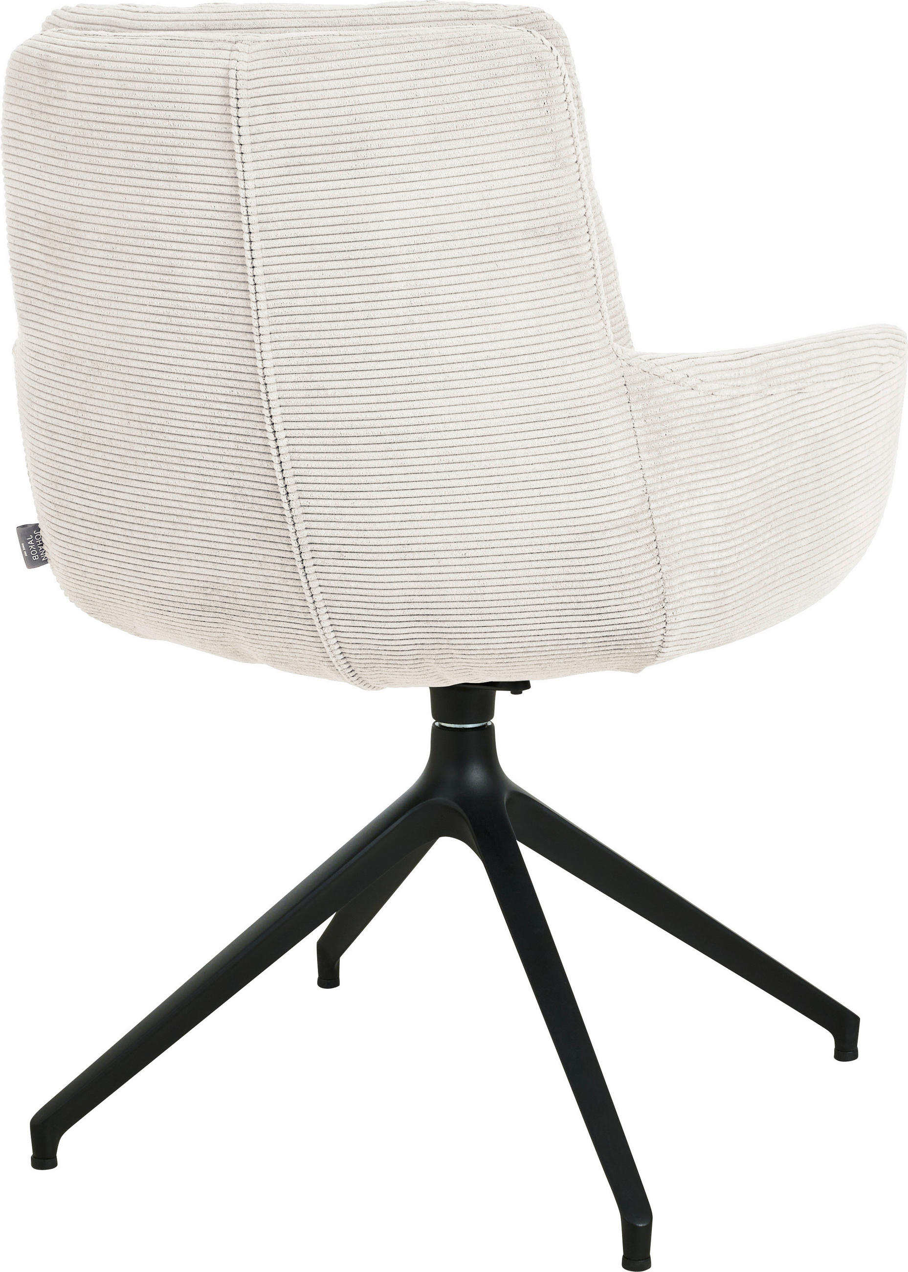 ARMLEHNSTUHL  in Eisen Cord  - Weiss/Schwarz, Design, Textil/Metall (63/90/69cm) - Johann Jakob