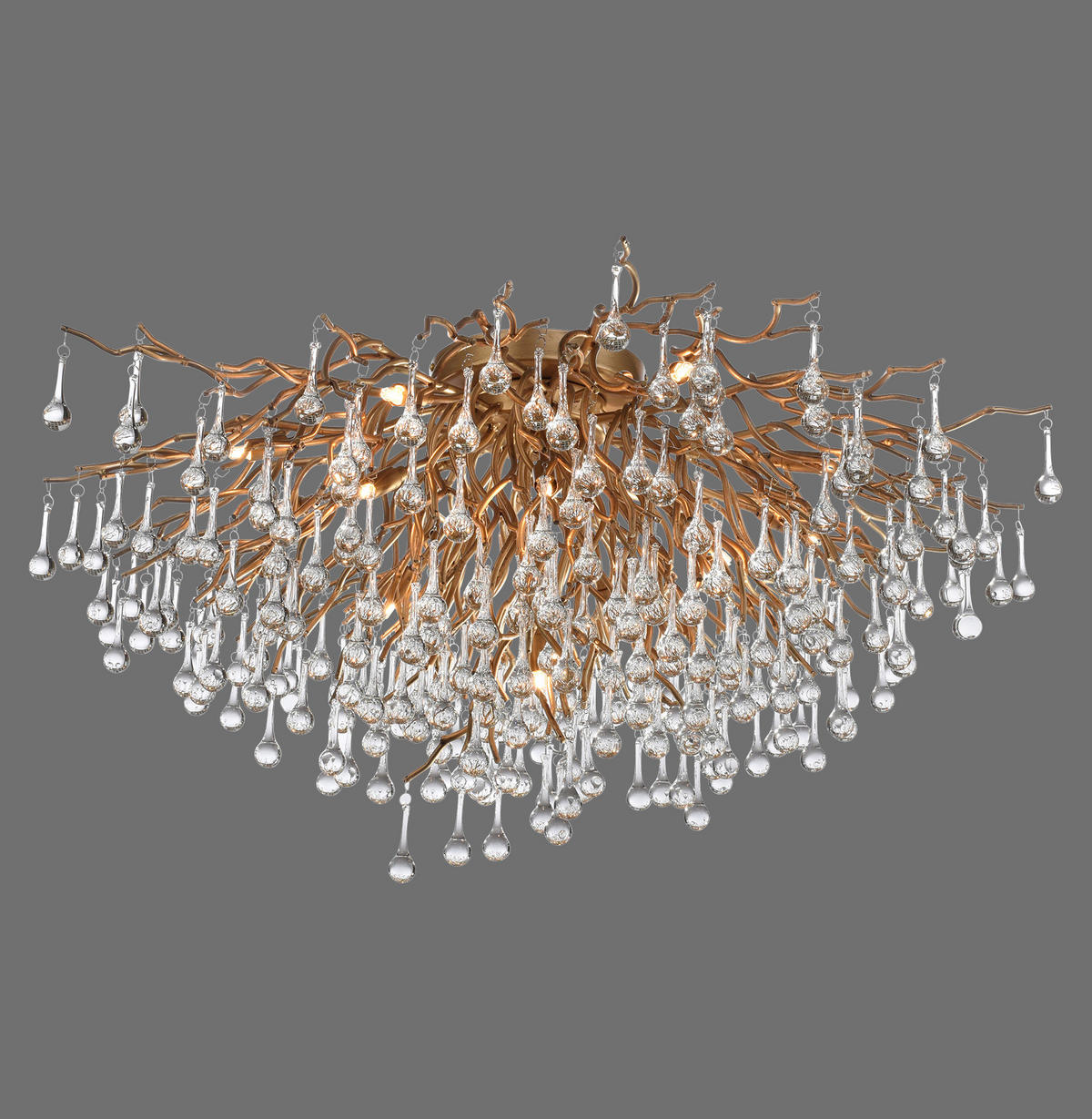 DECKENLEUCHTE Icicle 100/100/50 cm   - Messingfarben, KONVENTIONELL, Glas/Kunststoff (100/100/50cm) - Paul Neuhaus