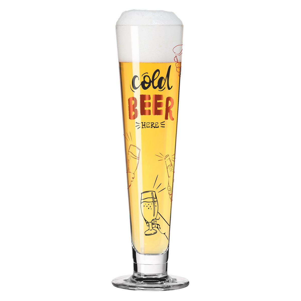 BIERGLAS Heldenfest 385 ml  - Rot/Goldfarben, Trend, Glas (7,5/24,9/7,5cm) - Ritzenhoff
