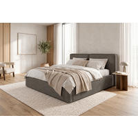 POLSTERBETT 160/200 cm,  in Anthrazit, Lattenrost, Bettkasten,  - Anthrazit/Schwarz, MODERN, Holz/Kunststoff (160/200cm) - MID.YOU