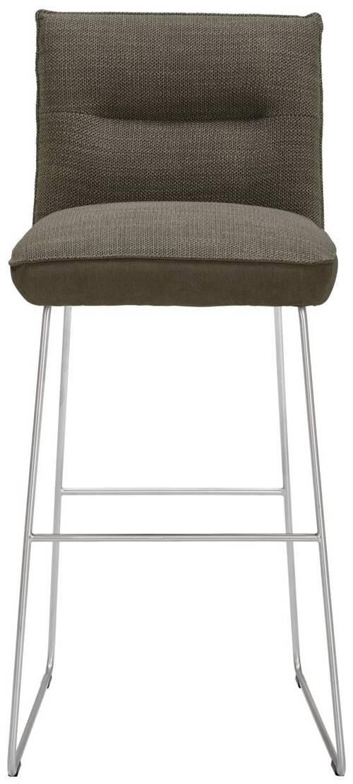 BARHOCKER Flachgewebe Braun, Edelstahlfarben Stahl Stoffauswahl, Typenauswahl, Gestellauswahl  - Edelstahlfarben/Braun, Design, Textil/Metall (51/107/59cm) - Dieter Knoll