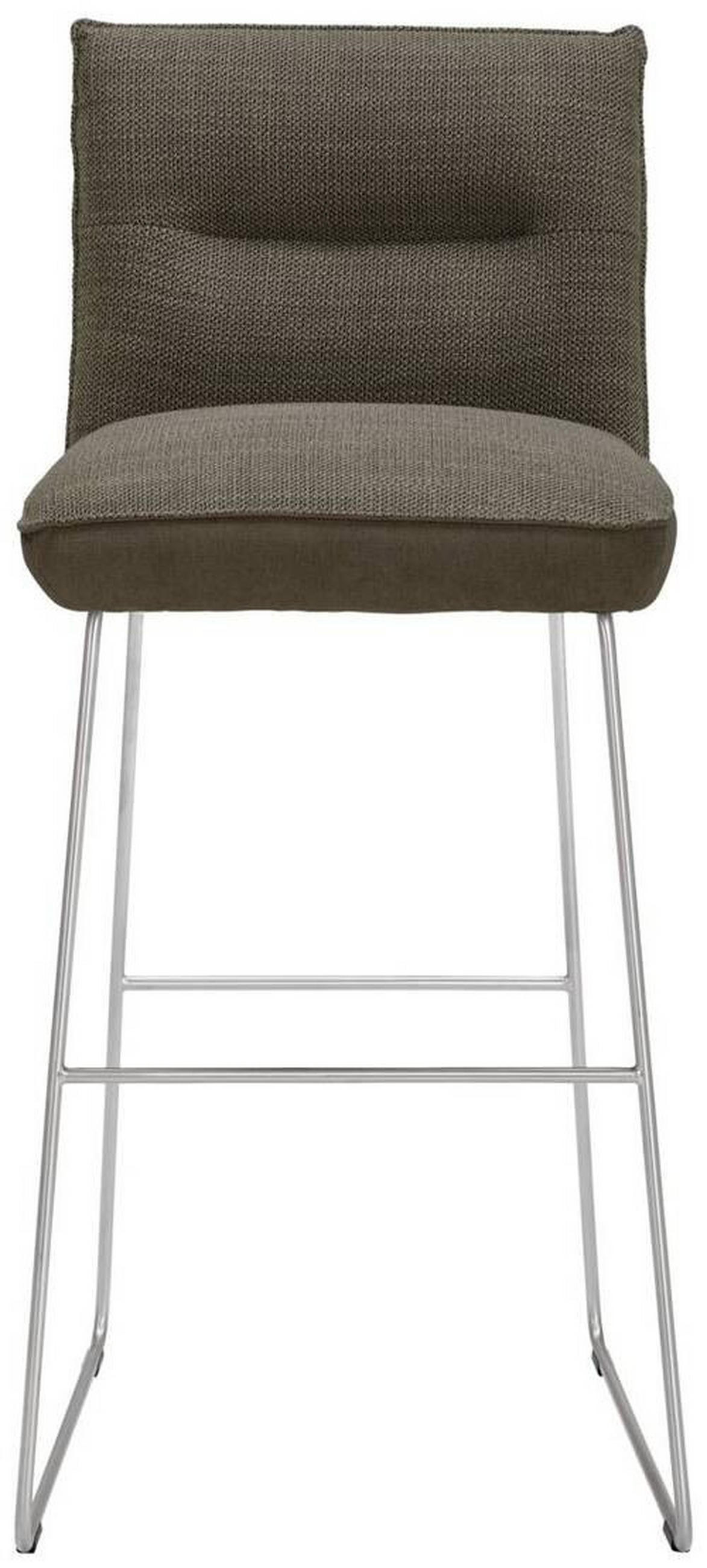 BARHOCKER Flachgewebe Braun, Edelstahlfarben Stahl Stoffauswahl, Typenauswahl, Gestellauswahl  - Edelstahlfarben/Braun, Design, Textil/Metall (51/107/59cm) - Dieter Knoll
