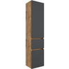 HOCHSCHRANK 40/180/35 cm  - Eiche Wotan/Silberfarben, Design, Holzwerkstoff/Kunststoff (40/180/35cm) - Held