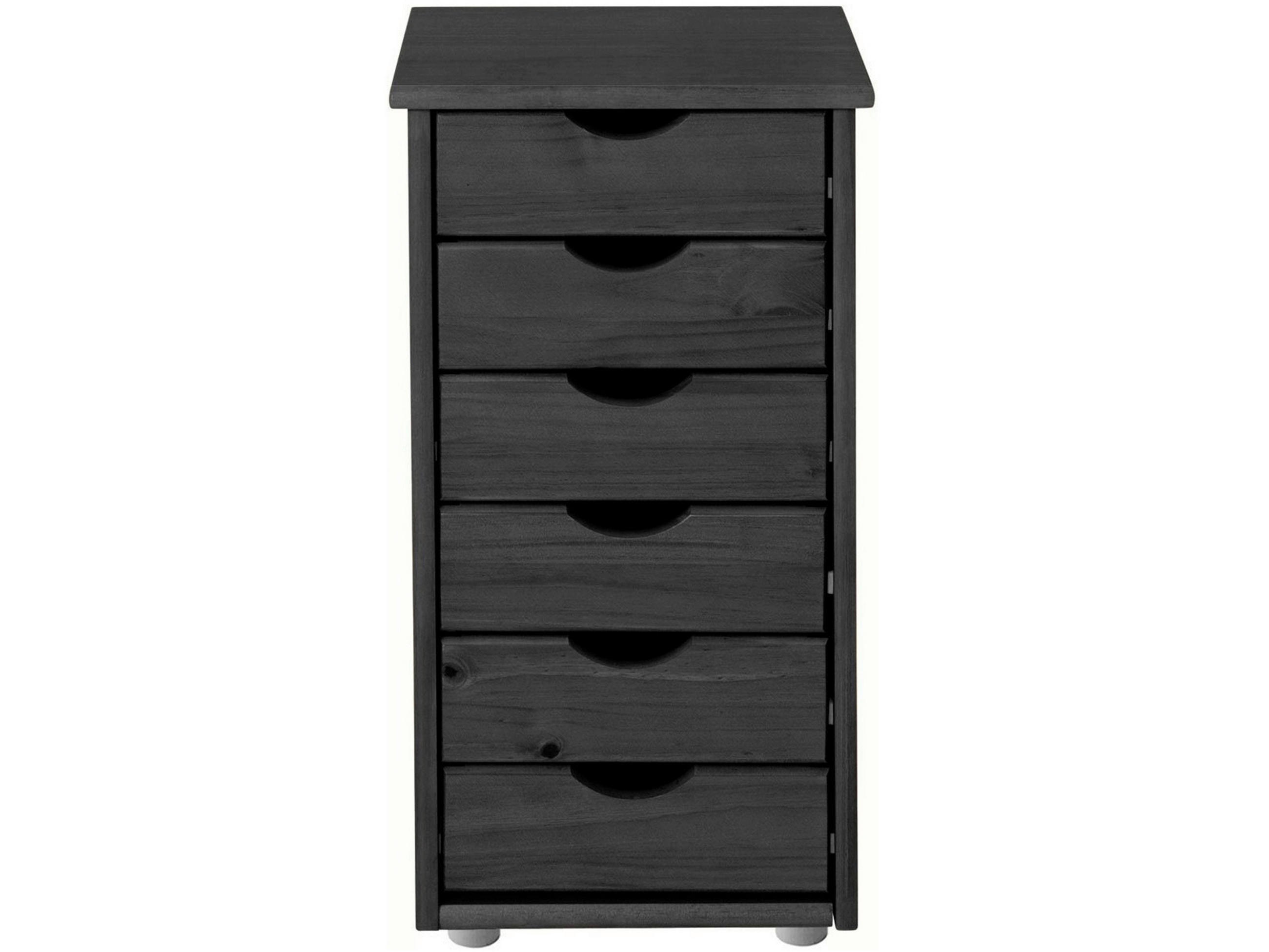 KOMMODE GENOVA, 34/66/39 cm, 6 Schublade(n)  - Silberfarben/Schwarz, Design, Holz/Kunststoff (34/66/39cm) - Livetastic
