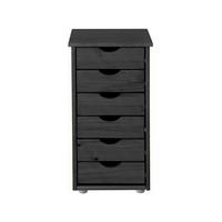 KOMMODE GENOVA, 34/66/39 cm, 6 Schublade(n)  - Silberfarben/Schwarz, Design, Holz/Kunststoff (34/66/39cm) - Livetastic