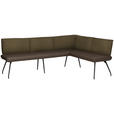 ECKBANK 225/165 cm  in Braun  - Schwarz/Braun, Design, Textil/Metall (225/165cm) - Moderano