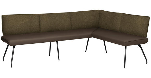 ECKBANK 225/165 cm  in Braun  - Schwarz/Braun, Design, Textil/Metall (225/165cm) - Moderano