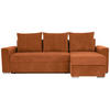 ECKSOFA in Cord, Mikrofaser Rostfarben  - Chromfarben/Rostfarben, Design, Kunststoff/Textil (239/141cm) - Livetastic