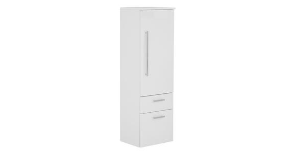 MIDISCHRANK 40/129,6/30 cm - Chromfarben/Weiß, Design, Glas/Holzwerkstoff (40/129,6/30cm) - Dieter Knoll