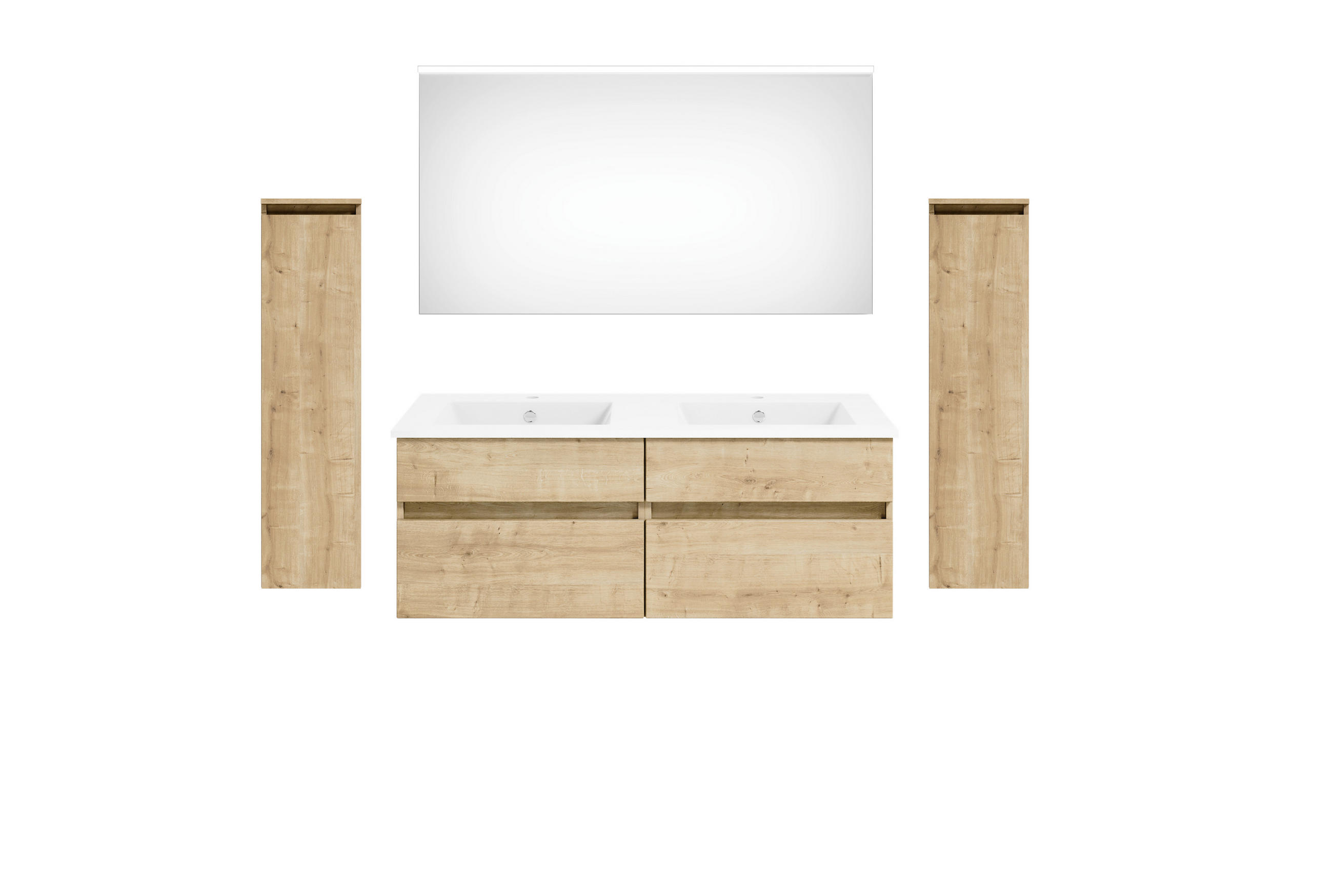 BADEZIMMER  in 180 cm  - Eichefarben/Dunkelgrau, KONVENTIONELL, Keramik/Holzwerkstoff (180cm) - Puris