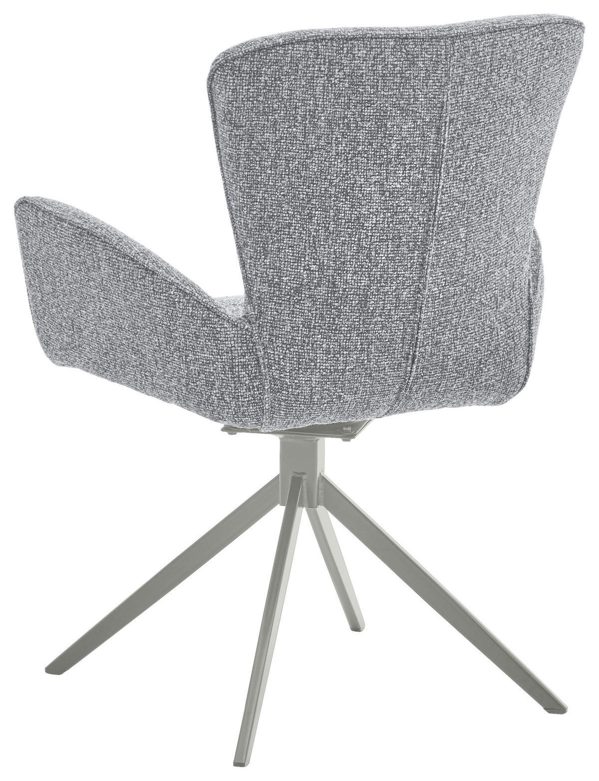 ARMLEHNSTUHL  in Eisen Jacquard, Flachgewebe  - Grau, Design, Textil/Metall (63/92/63cm) - Valdera