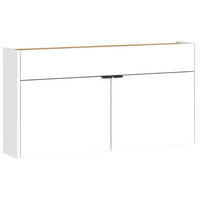 SCHUHSCHRANK Weiß, Eichefarben  - Eichefarben/Schwarz, Design, Holzwerkstoff/Metall (110/57/22cm)