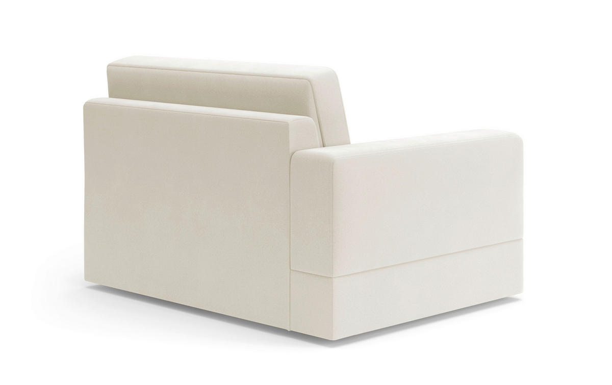 SOFAELEMENT FABIO E Mikrofaser Elfenbein  - Elfenbein/Schwarz, MODERN, Kunststoff/Textil (132/87/108cm) - Sit & More