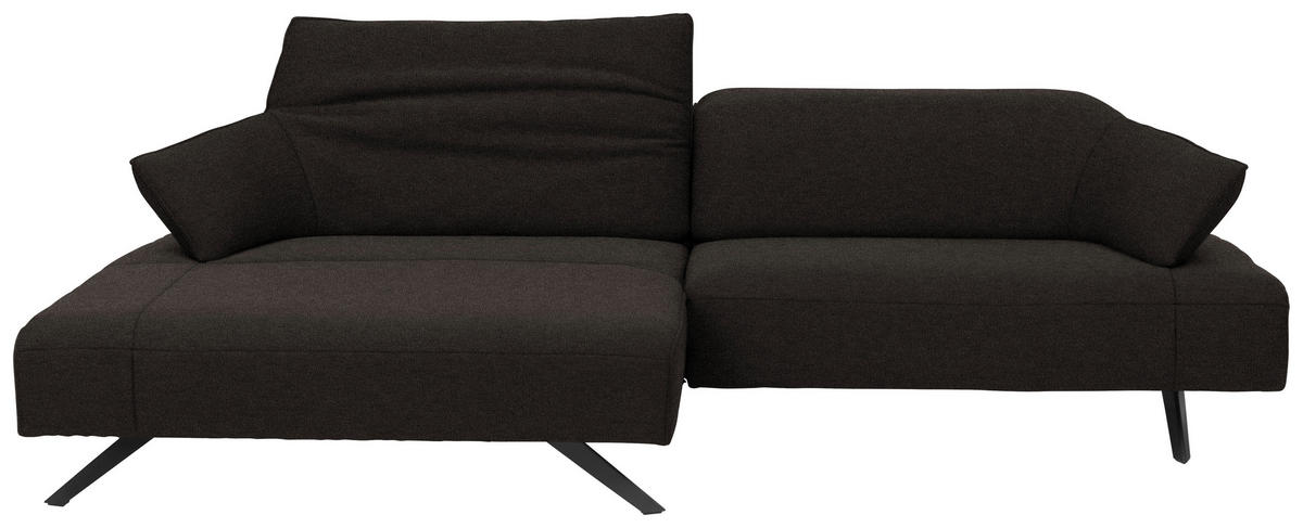 ECKSOFA in Struktur Dunkelgrau  165/276 cm  - Dunkelgrau/Anthrazit, Design, Textil/Metall (165/276cm) - Himolla