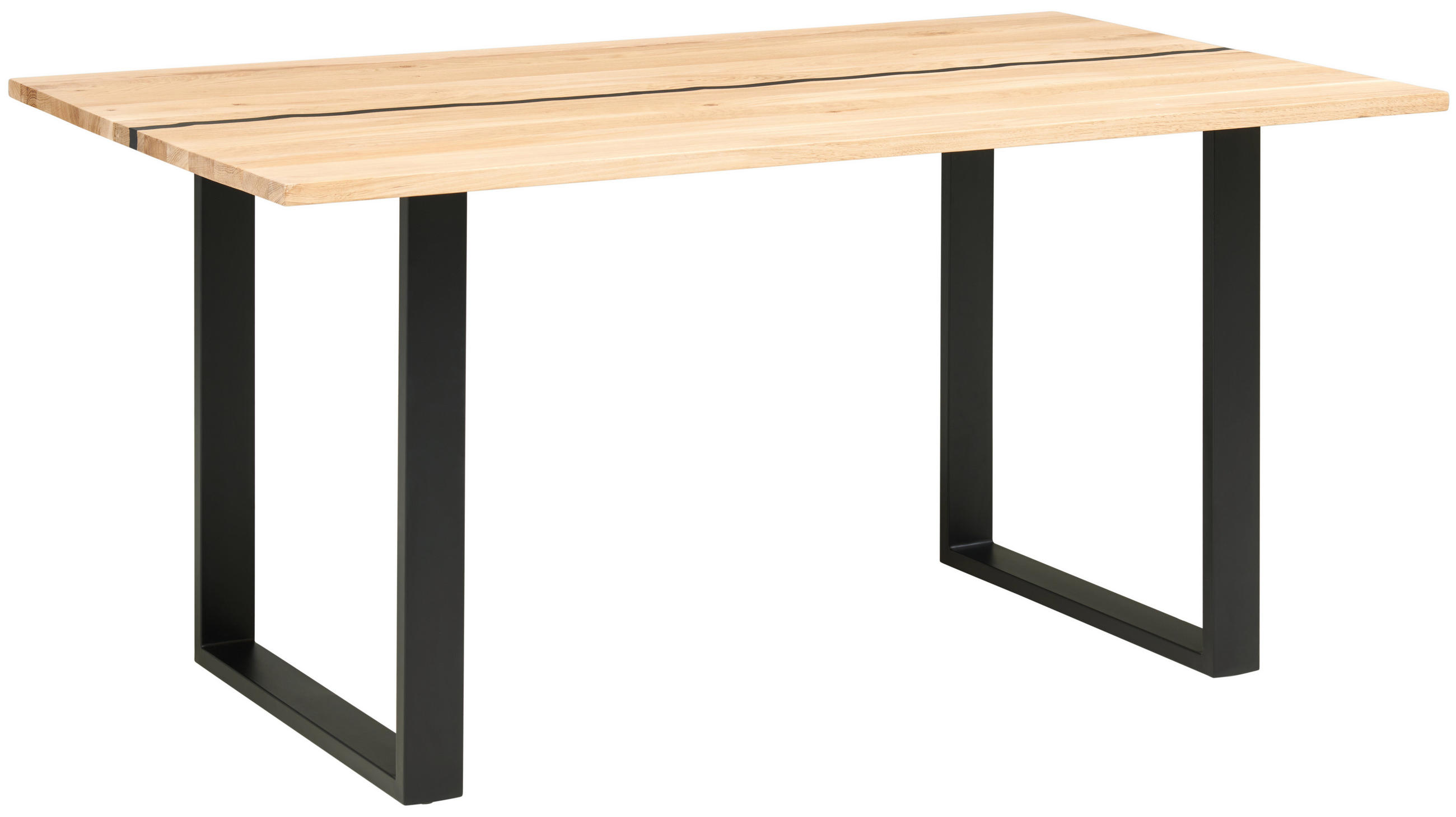 ESSTISCH in Holz, Metall  - Schwarz/Naturfarben, Design, Holz/Metall (140/76/80cm) - MID.YOU