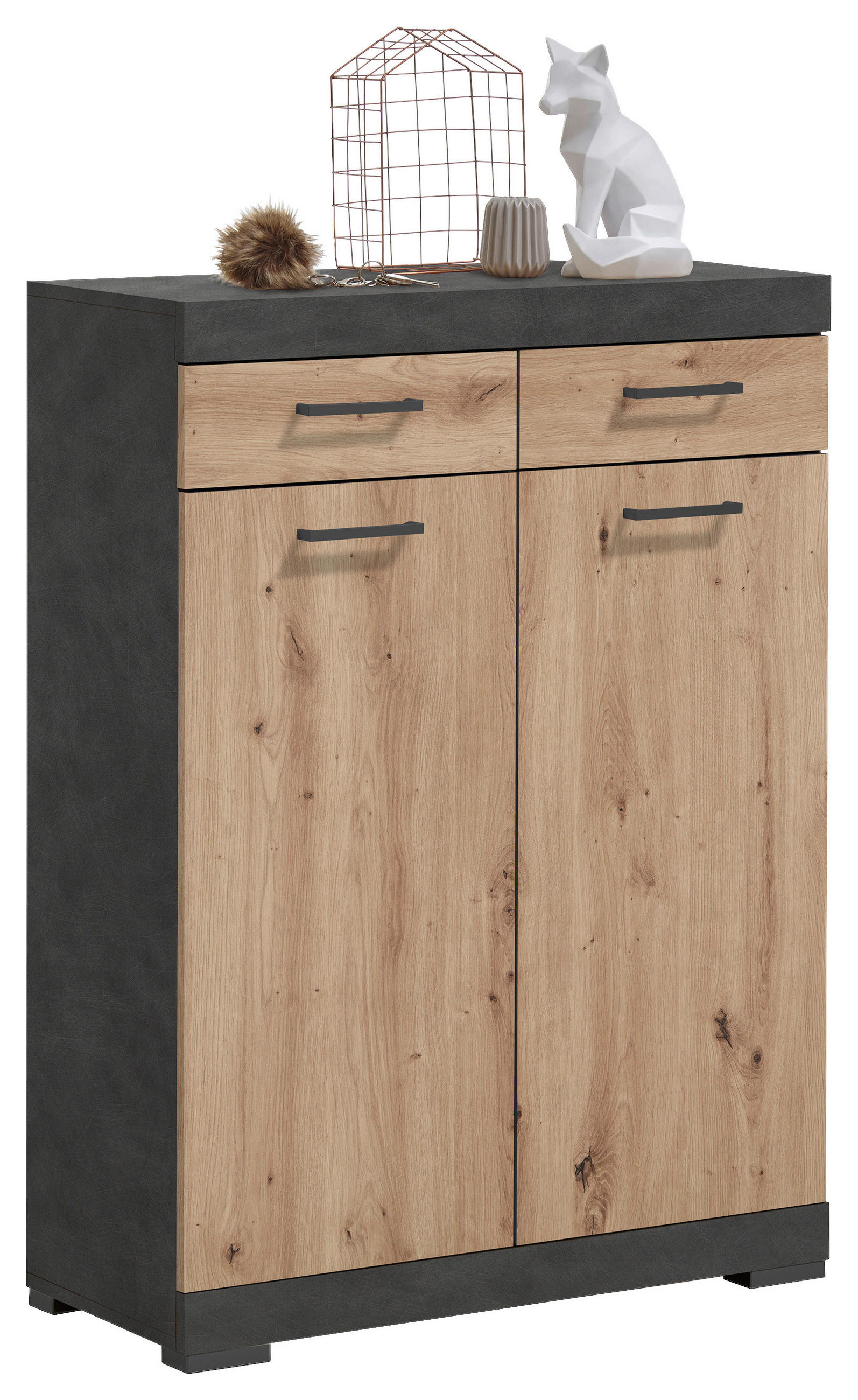 SCHUHSCHRANK  in 80/110/35 cm  - Graphitfarben/Eiche Artisan, MODERN, Holzwerkstoff/Kunststoff (80/110/35cm) - MID.YOU