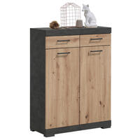 SCHUHSCHRANK  in 80/110/35 cm  - Graphitfarben/Eiche Artisan, MODERN, Holzwerkstoff/Kunststoff (80/110/35cm) - MID.YOU