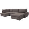 ECKSOFA Graubraun Velours  - Chromfarben/Graubraun, Design, Kunststoff/Textil (173/322/174cm) - Livetastic
