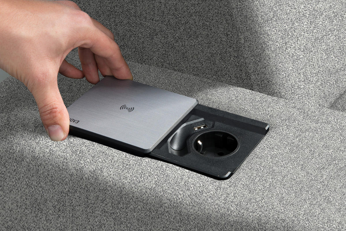 ECKSOFA  in Mikrovelours Naturfarben  205/308 cm  - Alufarben/Naturfarben, Design, Textil/Metall (205/308cm) - Sedda