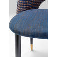 STUHL  in Stahl Webstoff Metall, Textil  - Blau/Goldfarben, Design, Textil/Metall (49/84/54cm) - Ambia Home