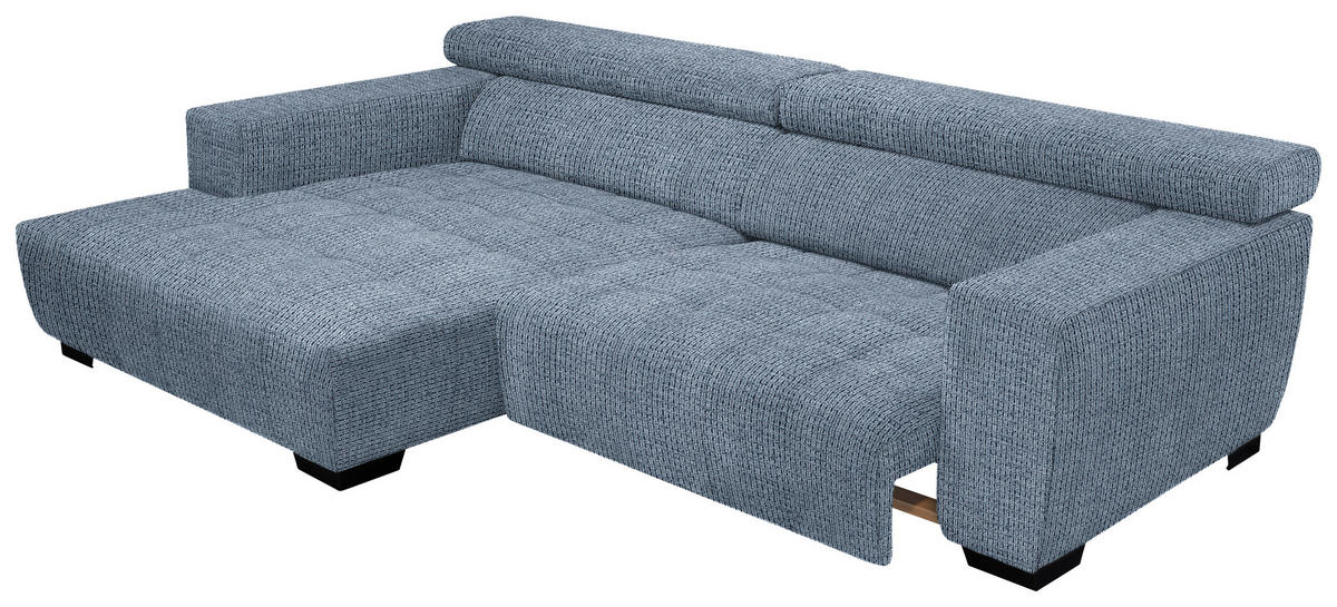 ECKSOFA in Webstoff Blau  - Blau/Schwarz, Konventionell, Textil/Metall (182/279cm) - Hom`in