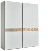 SCHWEBETÜRENSCHRANK in Grau, Eichefarben  - Eichefarben/Alufarben, Design, Glas/Holz (200/240/68cm) - Dieter Knoll
